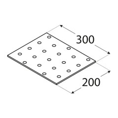 10 Plaques Perforées Pp24 - 300X200X2.0 mm - D-Work