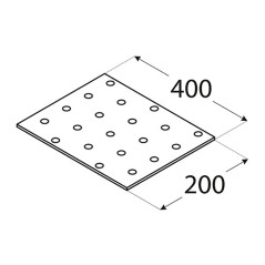 10 Plaques Perforées Pp25 - 200X400X2.0 mm - D-Work
