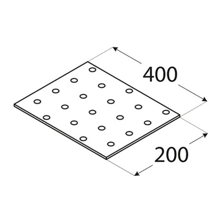 10 Plaques Perforées PP25 200x400x2 mm - Acier - Usage Bricolage - D-Work