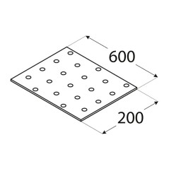10 Plaques Perforées Pp27 - 200X600X2.0 mm - D-Work