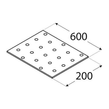 10 Plaques Perforées PP27 200x600x2 mm - Acier - Usage Bricolage - D-Work
