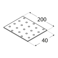 20 Plaques Perforées Pp28 - 40X200X2.0 mm - D-Work