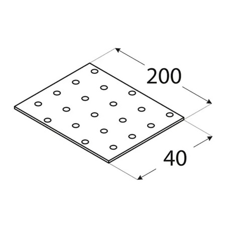 20 Plaques Perforées Pp28 - 40X200X2.0 mm - D-Work