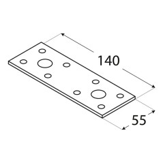 20 Connecteurs Plat Lp2 - 140X55X2.5 mm - D-Work