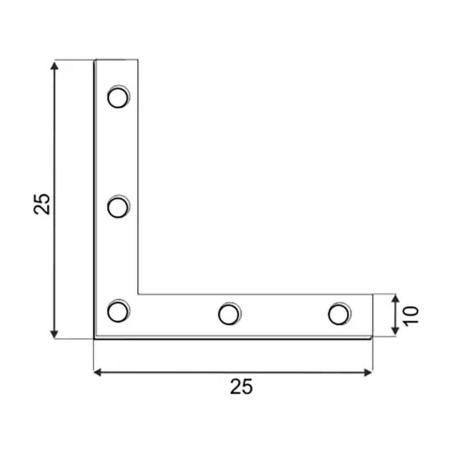 4 Équerres Plates 25x25x10x1,5 mm - Acier - Fixation Robuste - D-Work
