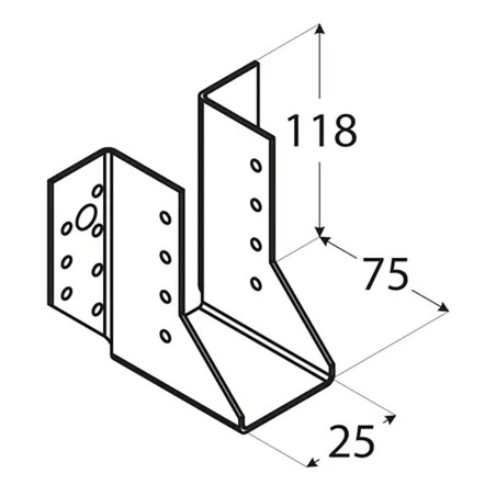 10 Sabots De Solive Wb7 - 41X170X75X2.0 mm - D-Work
