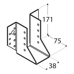 10 Sabots De Solive Wb10 - 51X105X75X2.0 mm - D-Work