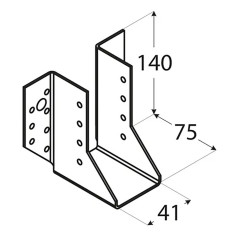 10 Sabots De Solive Wb12 - 51X165X75X2.0 mm - D-Work