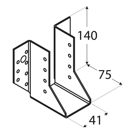 10 Sabots De Solive WB12 51x165x75x2 mm - Acier - Fixation Solide - D-Work