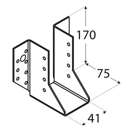 10 Sabots De Solive Wb13 - 51X195X75X2.0 mm - D-Work