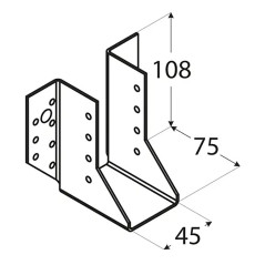 10 Sabots De Solive Wb14 - 60X100X75X2.0 mm - D-Work