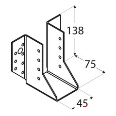 10 Sabots De Solive Wb15 - 60X130X75X2.0 mm - D-Work