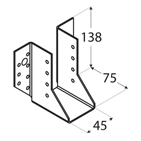 10 Sabots De Solive Wb15 - 60X130X75X2.0 mm - D-Work