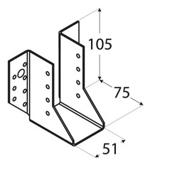 10 Sabots De Solive Wb16 - 60X160X75X2.0 mm - D-Work