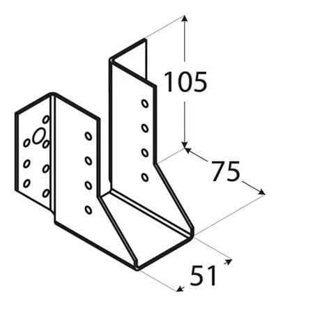 10 Sabots De Solive Wb16 - 60X160X75X2.0 mm - D-Work