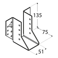 10 Sabots De Solive Wb17 - 60X190X75X2.0 mm - D-Work