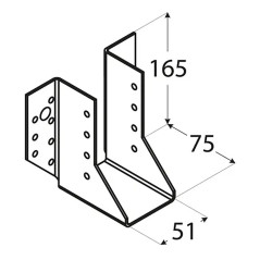 10 Sabots De Solive Wb18 - 60X220X75X2.0 mm - D-Work