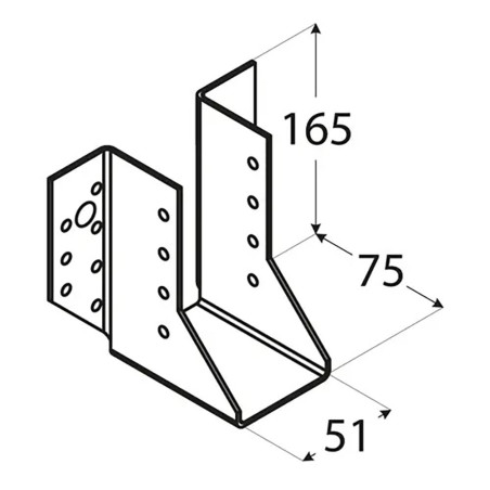 10 Sabots De Solive Wb18 - 60X220X75X2.0 mm - D-Work