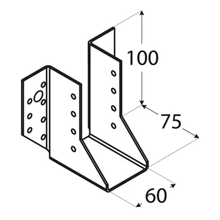 10 Sabots De Solive Wb20 - 64X128X75X2.0 mm - D-Work