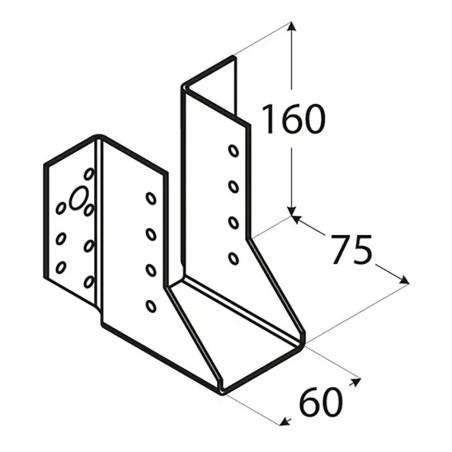 10 Sabots De Solive 70x155x75x2,0 Mm - Acier - Fixation Solide - D-Work