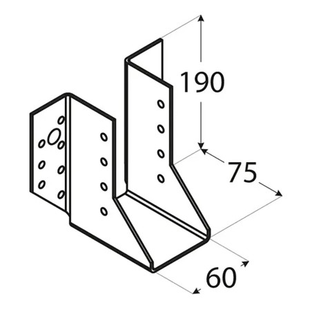 10 Sabots De Solive Wb23 - 76X122X75X2.0 mm - D-Work