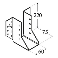 10 Sabots De Solive Wb24 - 76X152X75X2.0 mm - D-Work