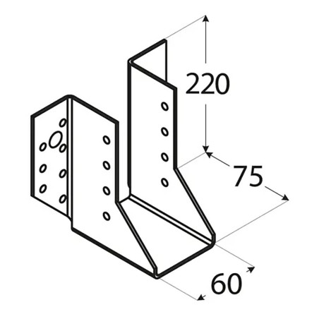 10 Sabots De Solive Wb24 - 76X152X75X2.0 mm - D-Work