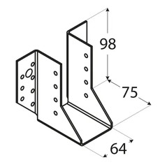 10 Sabots De Solive Wb25 - 76X182X75X2.0 mm - D-Work
