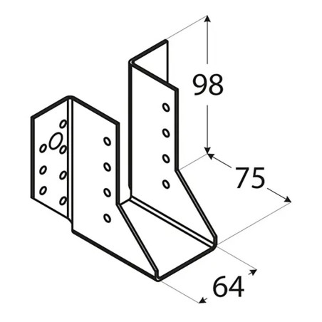 10 Sabots De Solive Wb25 - 76X182X75X2.0 mm - D-Work