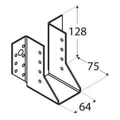 10 Sabots De Solive Wb26 - 80X120X75X2.0 mm - D-Work