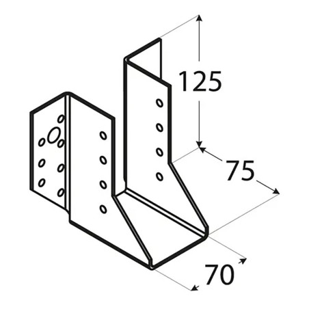 10 Sabots De Solive Wb27 - 80X150X75X2.0 mm - D-Work