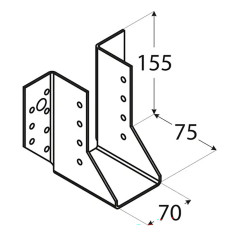 10 Sabots De Solive Wb28 - 80X180X75X2.0 mm - D-Work