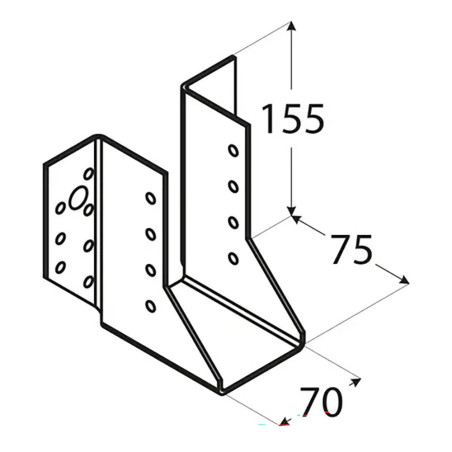 10 Sabots De Solive Wb28 - 80X180X75X2.0 mm - D-Work