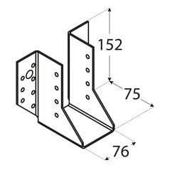 10 Sabots De Solive Wb30 - 100X140X75X2.0 mm - D-Work