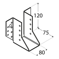 10 Sabots De Solive Wb32 - 100X200X75X2.0 mm - D-Work