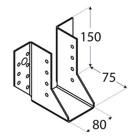 10 Sabots De Solive Wb33 - 115X163X75X2.0 mm - D-Work
