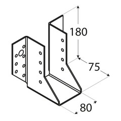 10 Sabots De Solive Wb34 - 115X193X75X2.0 mm - D-Work