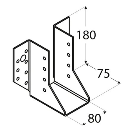 10 Sabots De Solive Wb34 - 115X193X75X2.0 mm - D-Work
