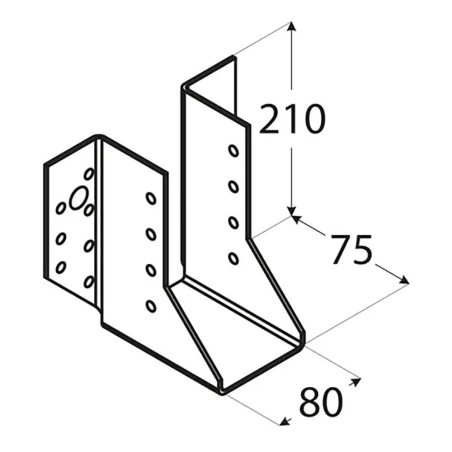 10 Sabots De Solive Wb35 - 120X160X75X2.0 mm - D-Work