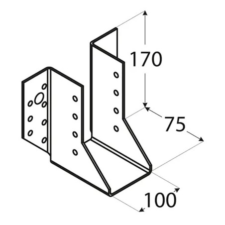 10 Sabots De Solive Wb37 - 140X180X75X2.0 mm - D-Work