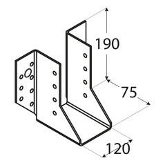 10 Sabots De Solive Wb42 - 28X176X75X2.0 mm - D-Work