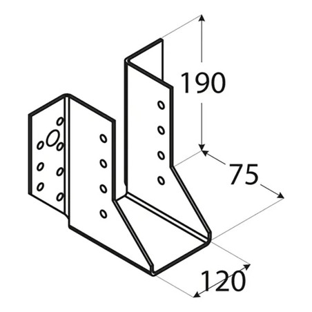 10 Sabots De Solive Wb42 - 28X176X75X2.0 mm - D-Work