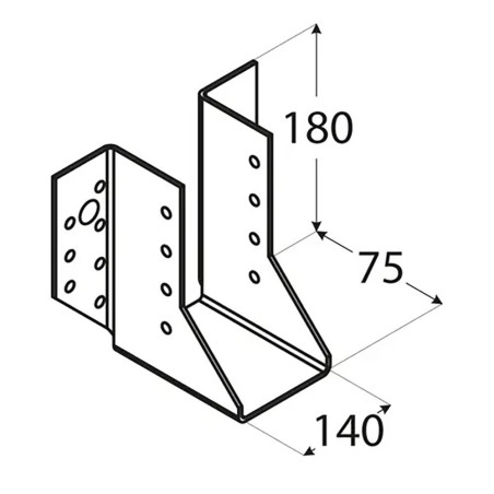 10 Sabots De Solive 32x104x75x2,0 mm - Acier - Fixation Solide - D-Work