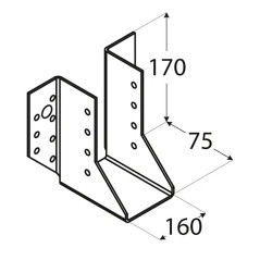 10 Sabots De Solive Wb44 - 32X114X75X2.0 mm - D-Work
