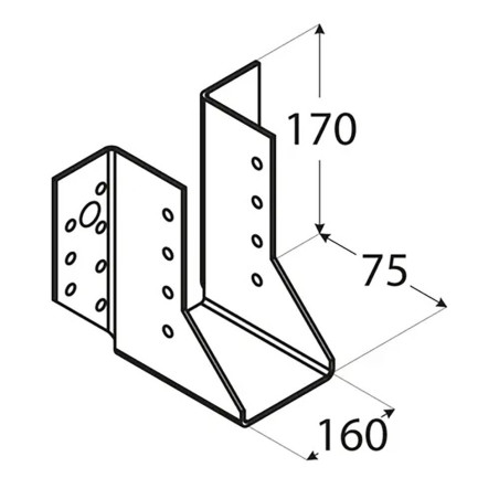 10 Sabots De Solive Wb44 - 32X114X75X2.0 mm - D-Work