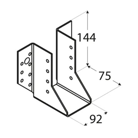 10 Sabots De Solive WB45 32x144x75x2,0 mm - Acier Zingué - Fixation Solide Et Durable - D-Work