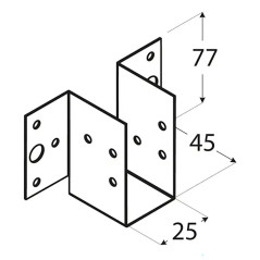 10 Sabots De Solive Légers Wl 5 - 25X77X45X1.0 mm - D-Work