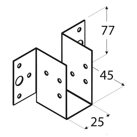 10 Sabots De Solive Légers Wl 5 - 25X77X45X1.0 mm - D-Work
