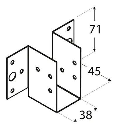 10 Sabots De Solive Légers Wl 6 - 38X71X45X1.0 mm - D-Work