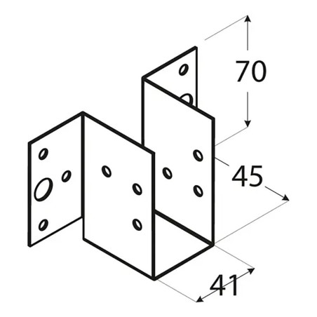 10 Sabots De Solive Légers Wl 7 - 41X70X45X1.0 mm - D-Work